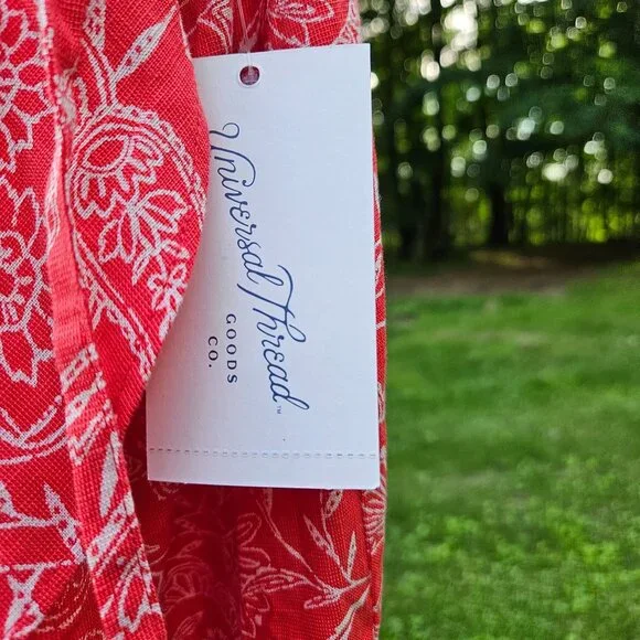 Universal Thread Womens Coral Paisley Ruffle Wrap Skirt XXL Cotton/Rayon Blend - Picture 6 of 16